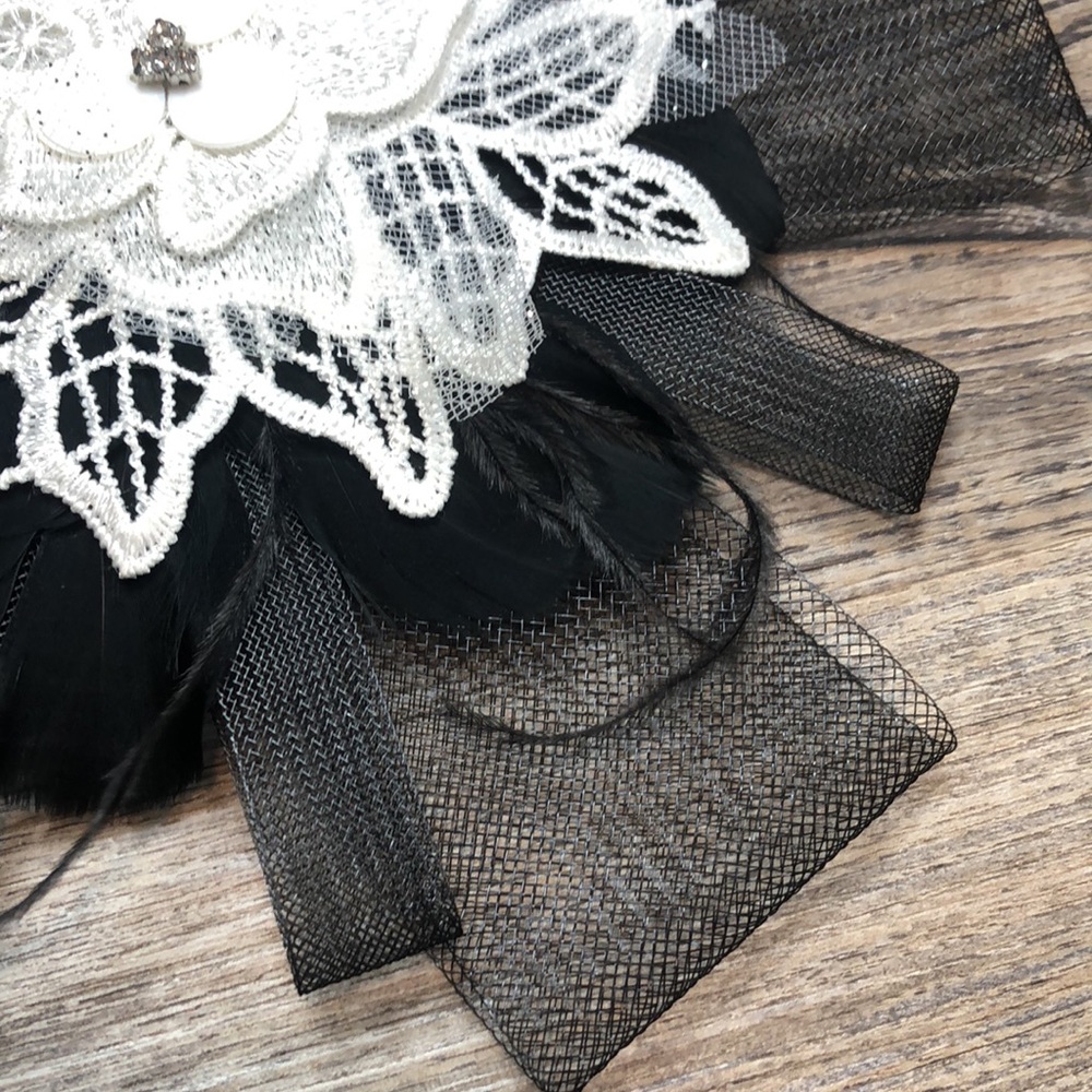 Handmade Custom Black and White Dance Hair Pieces - Picture 8 of 11
